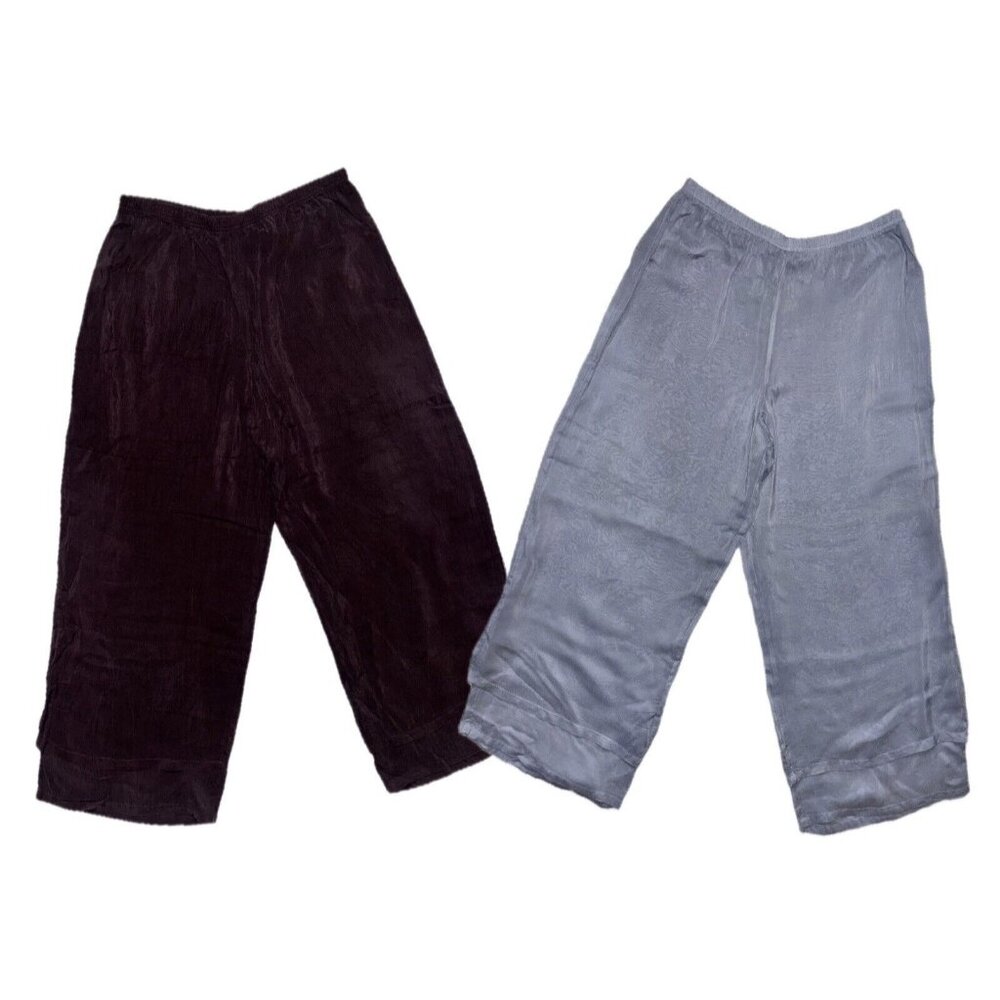 C.M.C Color Me Cotton Pants Women X-Large Layered Flowy Wide Leg Rayon Bundle